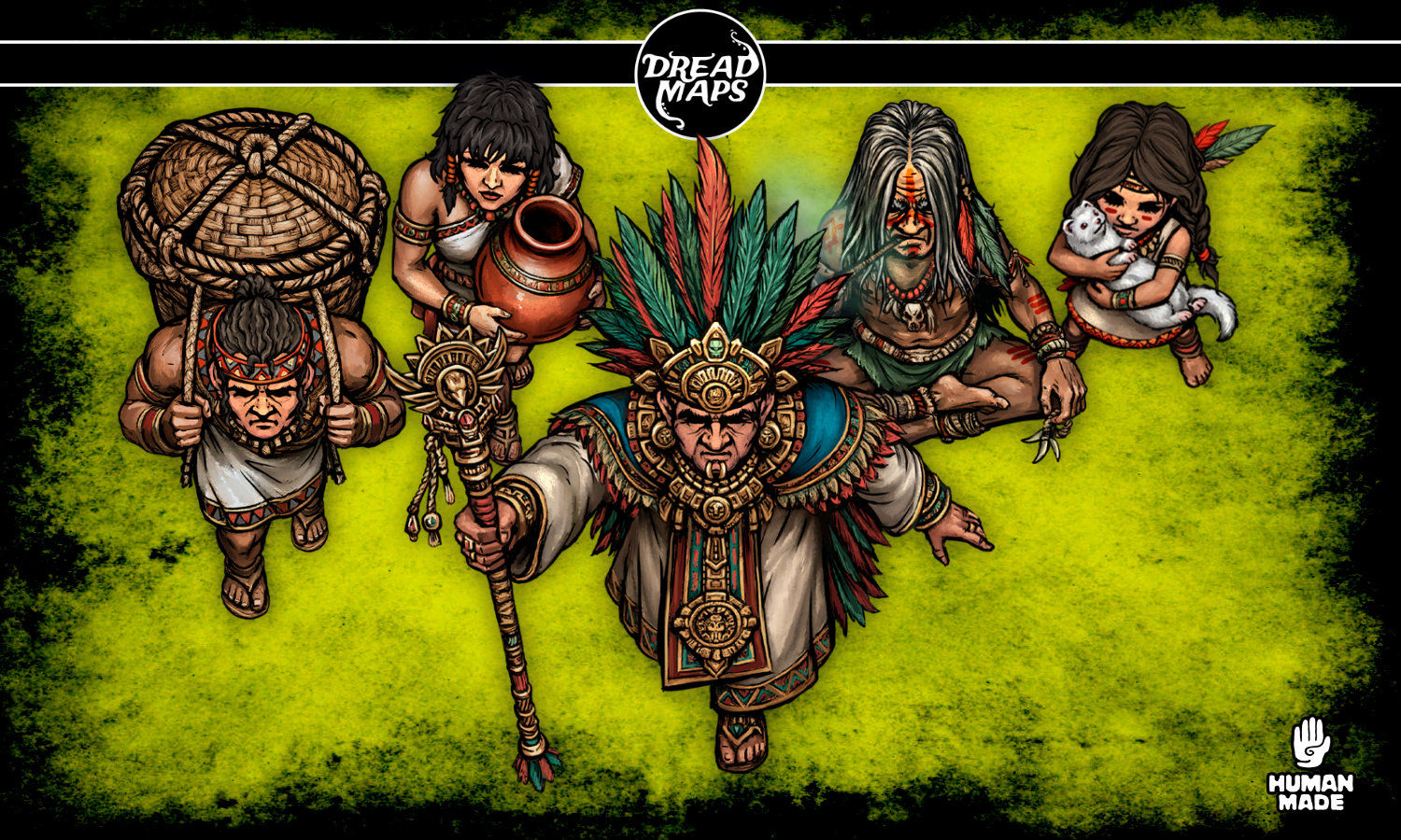 Tribal Villagers | Top-down TTRPG Tokens  | 5 NPCs