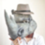 Handmade Rhino-head Mask