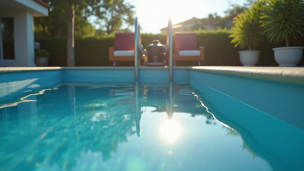 Eye-level view of pool pump and filtration system