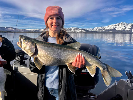 Large Mackinaw Trout caught with JD Richey Sportfishing on Lake Tahoe