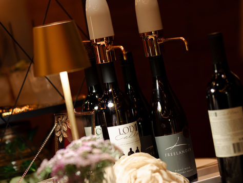 Royal Blush Bar's elegant portable bar set-up for a private pre-wedding soiree event in South Philadelphia.