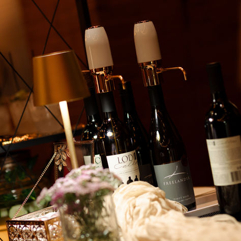 Royal Blush Bar's elegant portable bar set-up for a private pre-wedding soiree event in South Philadelphia.