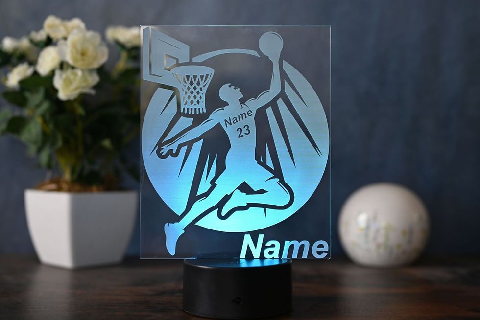 Miniaturbild: Personalisierte Basketball LED-Lampe - Das Geschenk Idee für Basketballfans