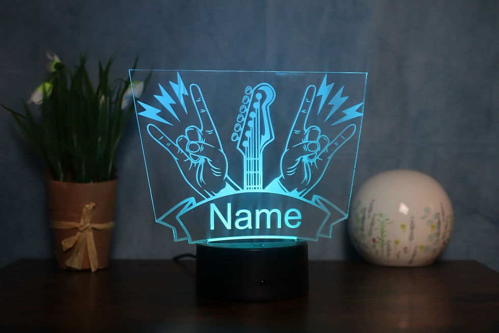 Personalisierbare LED Lampe mit dem Design ROCKER von SpecialLampDesign