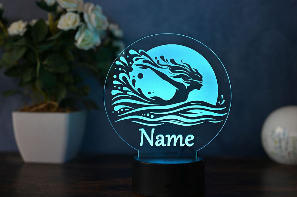 Miniaturbild: LED Tischlampe für Schwimmerinnen – Dimmbar, Ideal für Geburtstags geschenk