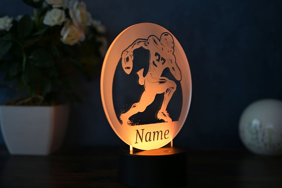 Miniaturbild: Personalisierte LED Football Lampe – American Football Geschenk, Nachtlicht