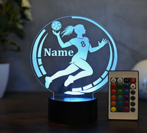 Personalisierte Handball Spielerin Lampe, Geschenk Handball Spielerin