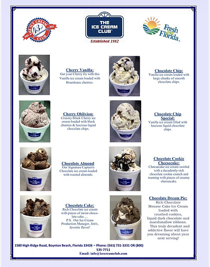 Flavor Examples for What's the Scoop Vero beach ice cream shop