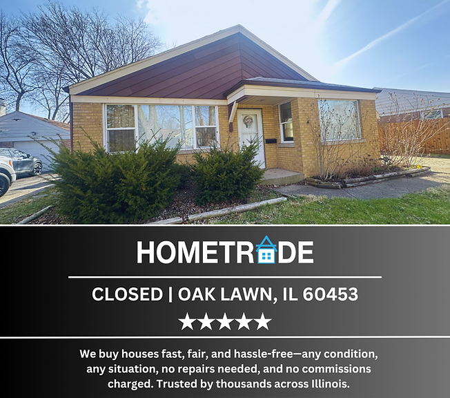 HomeTrade purchased this single-family home in Oak Lawn directly from the homeowner after a plumbing failure caused significant water damage throughout the property. Although repairs were initially considered, the owner ultimately chose a direct sale, allowing for a straightforward closing without completing renovations or preparing the home for listing on the open market.