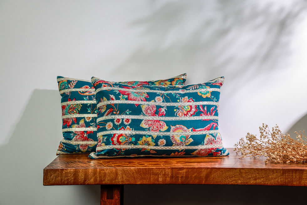Printed Matka Silk Cushion Cover