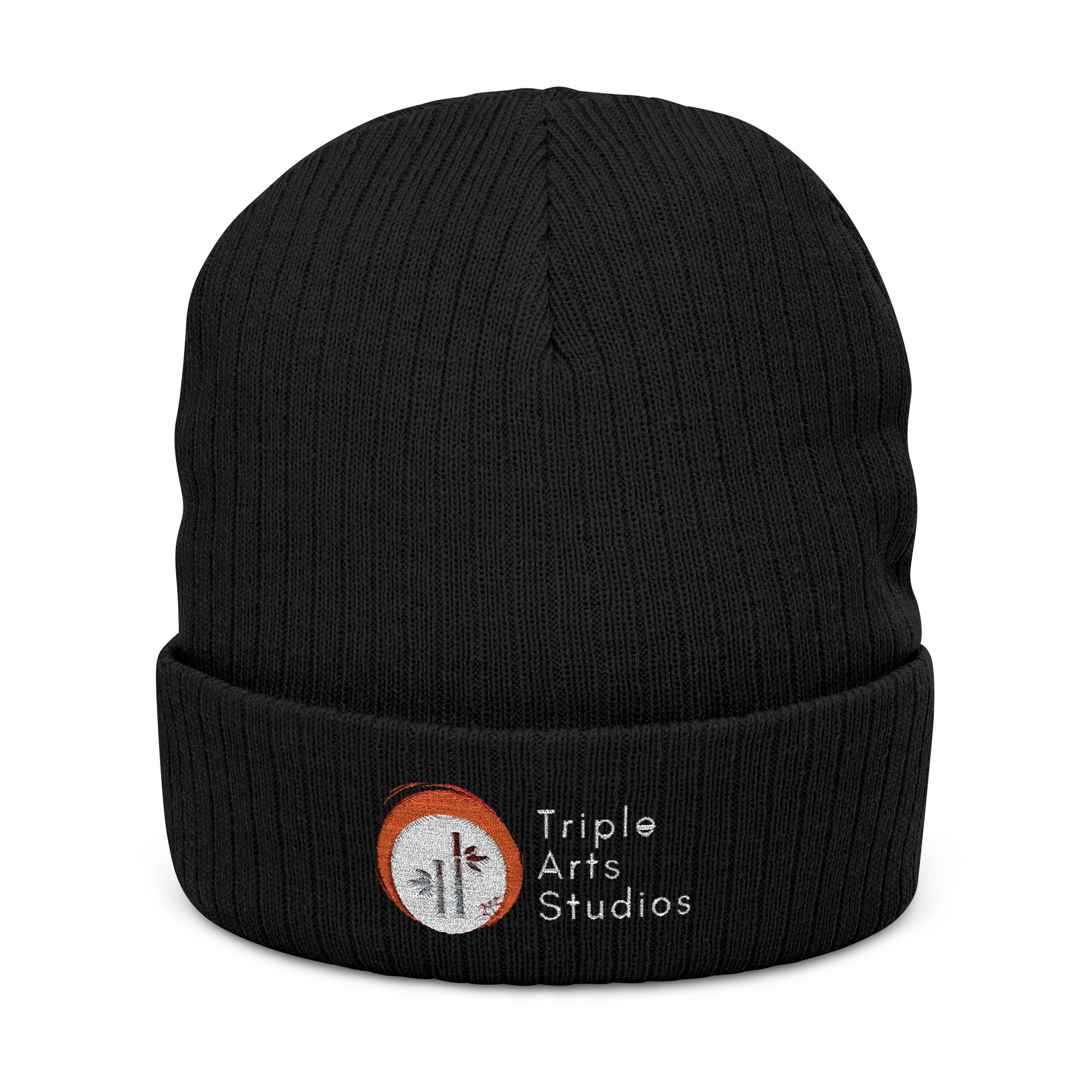 Embroidered Ribbed Beanie