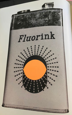 Fluorink poster design, from Emigre magazine