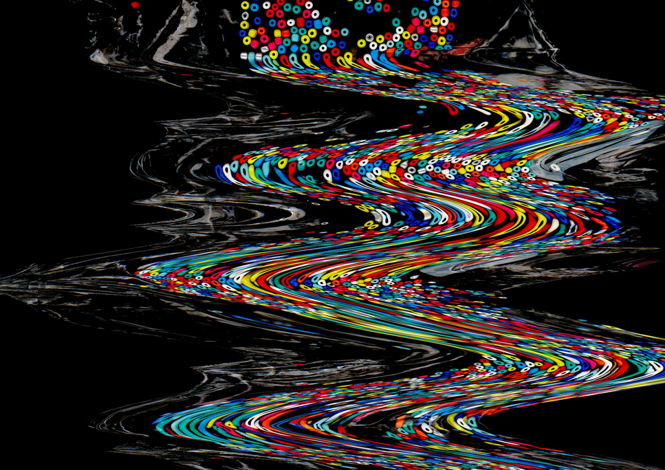 Beads that have been warped via moving on the scanner bed while it scans.