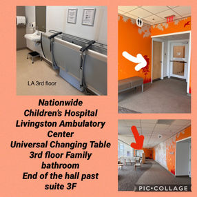 Universal changing table inside a family restroom at Nationwide Children's hospital Columbus Ohio Livingston ambulatory