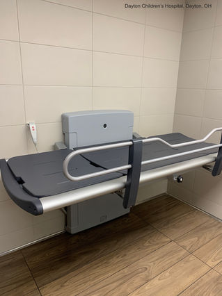 Dayton Children's hospital adult size changing table inside accessible inclusive family restroom