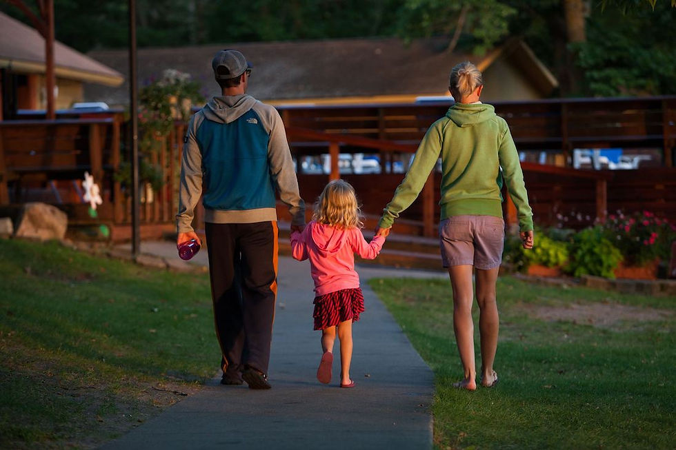 young family enjoying Brookside Resort
