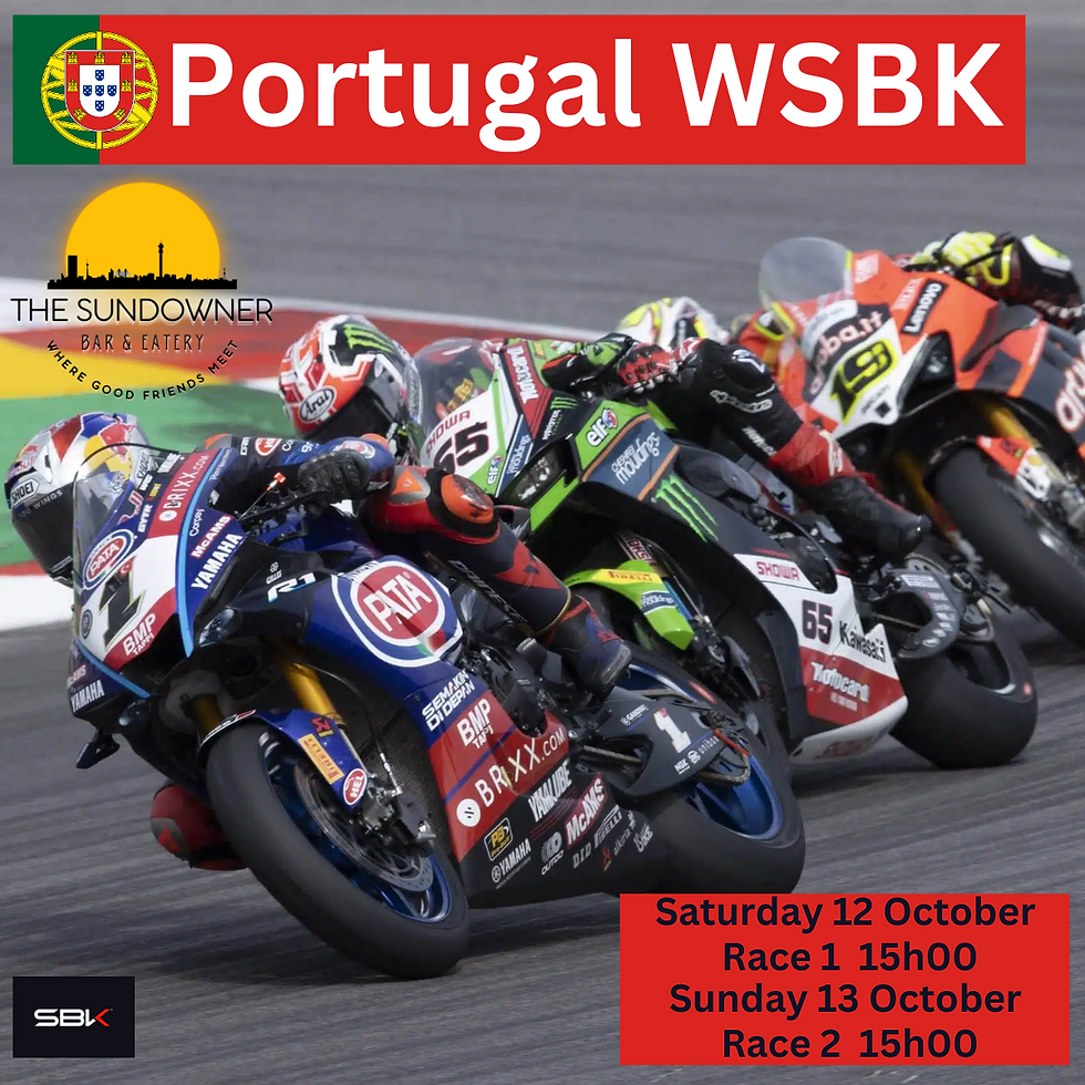 🏍️🇵🇹 Portugal WSBK LIVE at The Sundowner Bar! 🏁🍻
