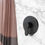 Thumbnail: Basics Pressure balance valve with round trim kit - matte black on shower wall with curtains