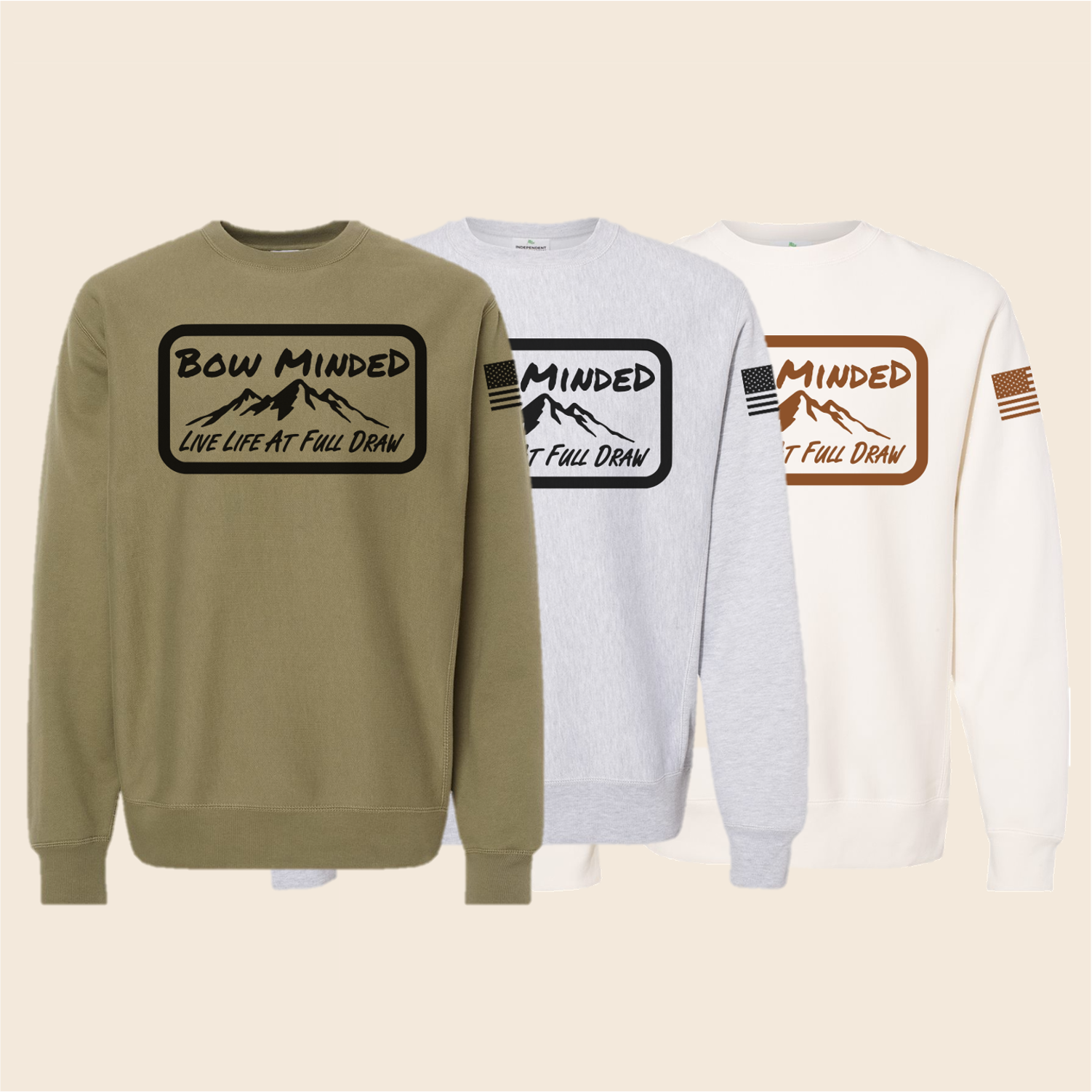 Live Life At Full Draw Heavy Weight Crew Neck