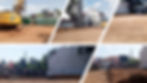 Construction site preparation in progress: A series of images showcasing land clearing and leveling with heavy machinery, readying the area for development amidst urban surroundings.