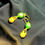 Thumbnail: Green Floral Enamel Earrings with Yellow Green Beads
