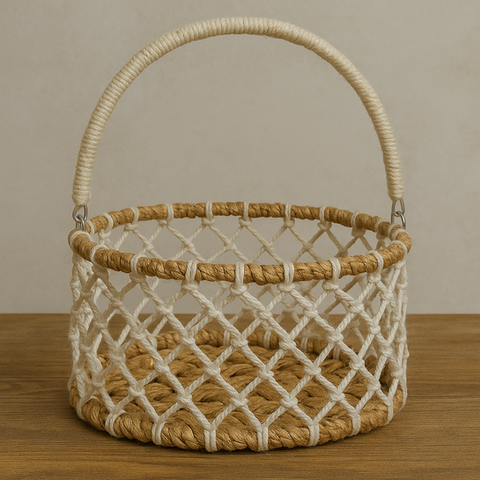 Boho Rope Handle Basket