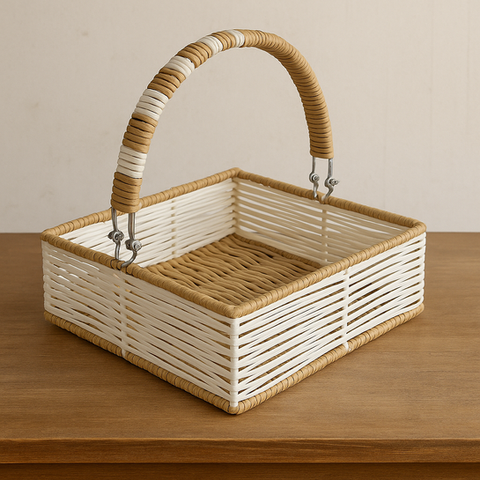 Classic Cane Square Basket