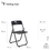 Thumbnail: Chair Folding Black  unfolded, showcasing seat height and overall dimensions.