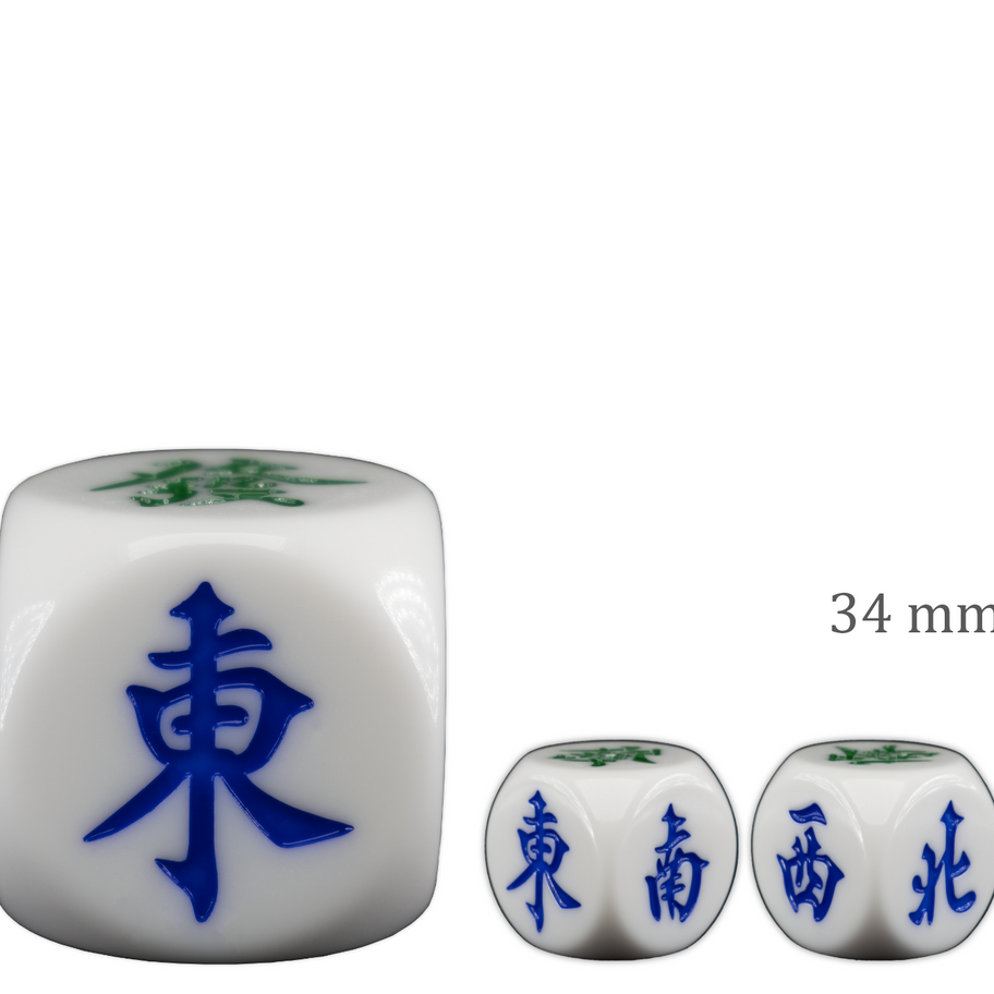 Mahjong Wind Indicator - Cube White 34mm