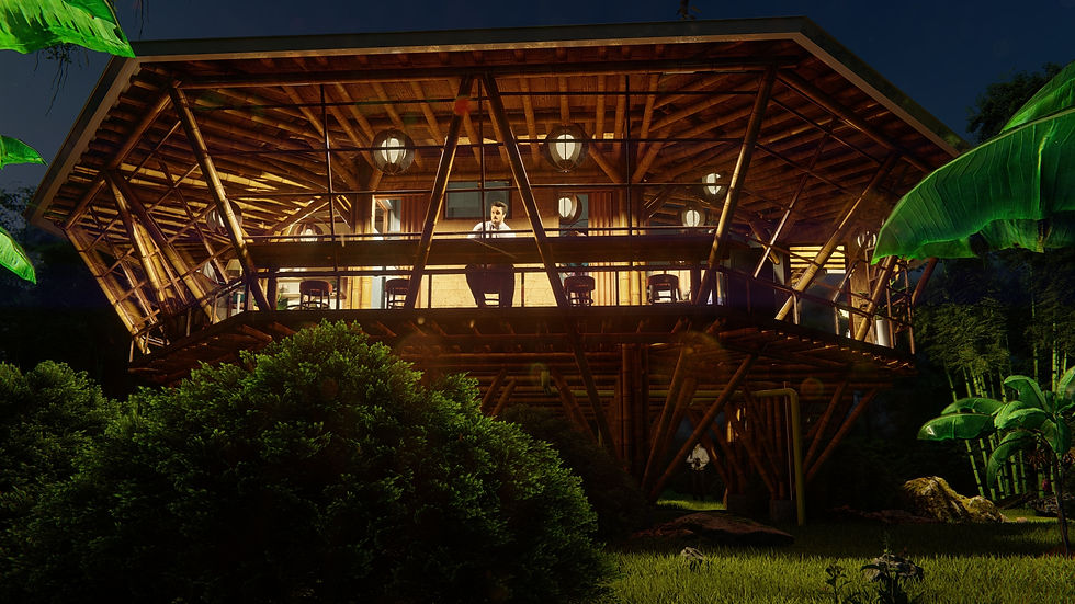 Casa en guadua (bambú) en Colombia