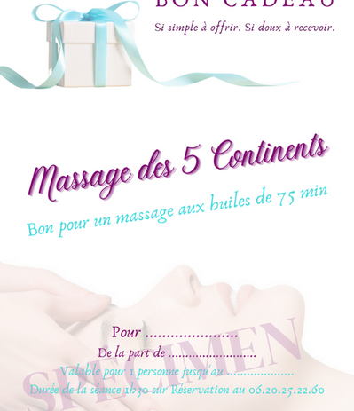 Massage à offrir sous forme d'une jolie carte-cadeau de L'or douce énergéticienne, Cauffry