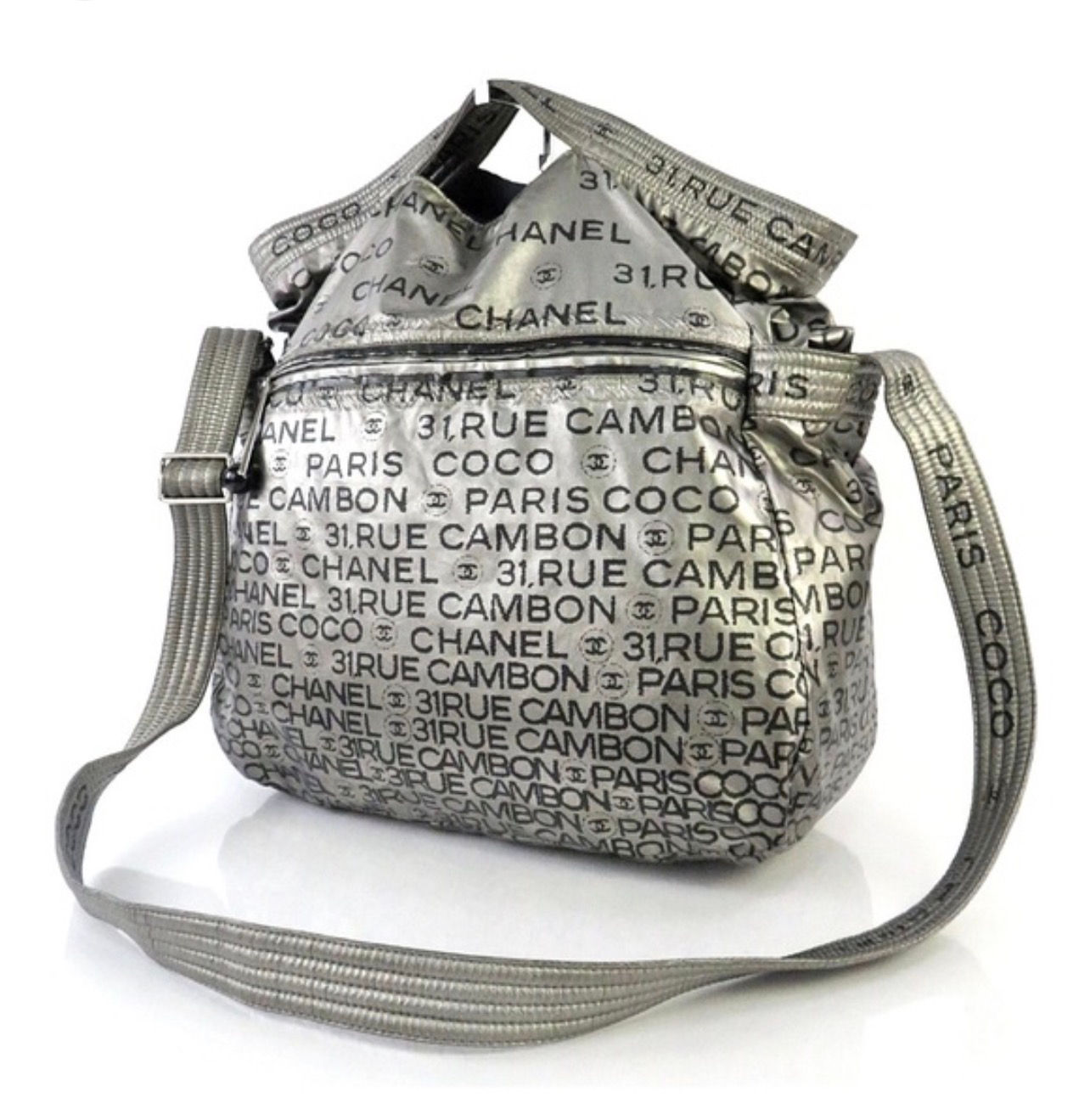 Chanel Silver Nylon Graffiti Unlimited Ligne Tote