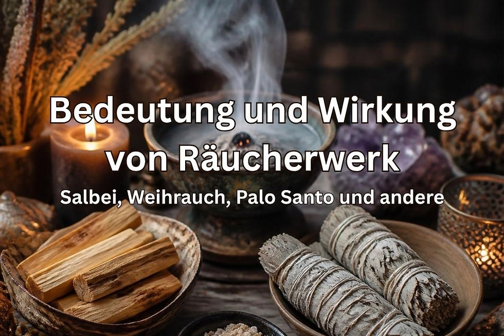 Verschiedenes Räucherwerk in kleinen Schalen: Weihrauch, Myrrhe, Copal, Salbei, Beifuß, Wacholder, Lavendel und Rosenblüten symbolisch für die bedeutung und Wirkung von verschiedenen Räucherstoffen