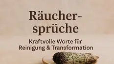 Brennendes Salbei Räucherbündel auf Keramikschale mit sanft aufsteigendem Rauch - Symbol für Räucher Sprüche für Reinigung und Transformation sowie Hausräucherungen