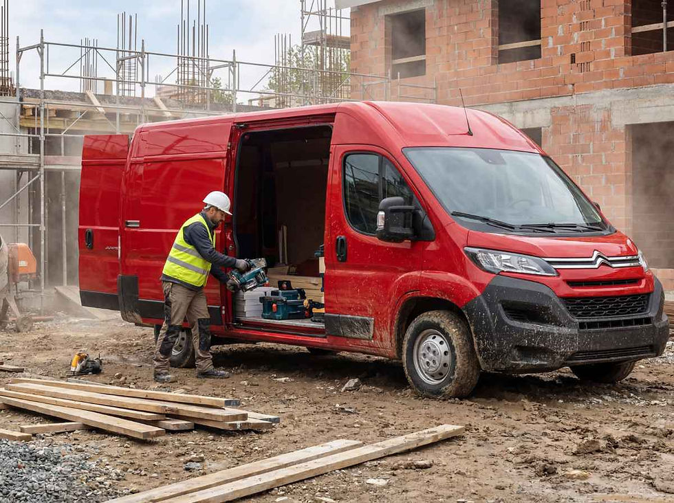 Artisan devant un utilitaire Citroën en zone d’activité à Marseille