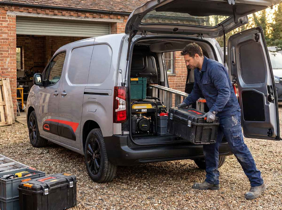 Chargement de matériel dans un utilitaire Citroën