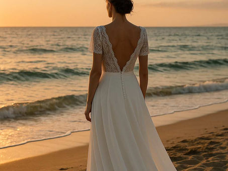 Croquis de robe de mariée dessinée sur mesure par Hanh, créatrice