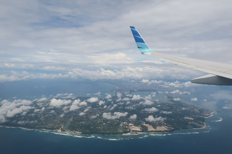 Flying over Lombok