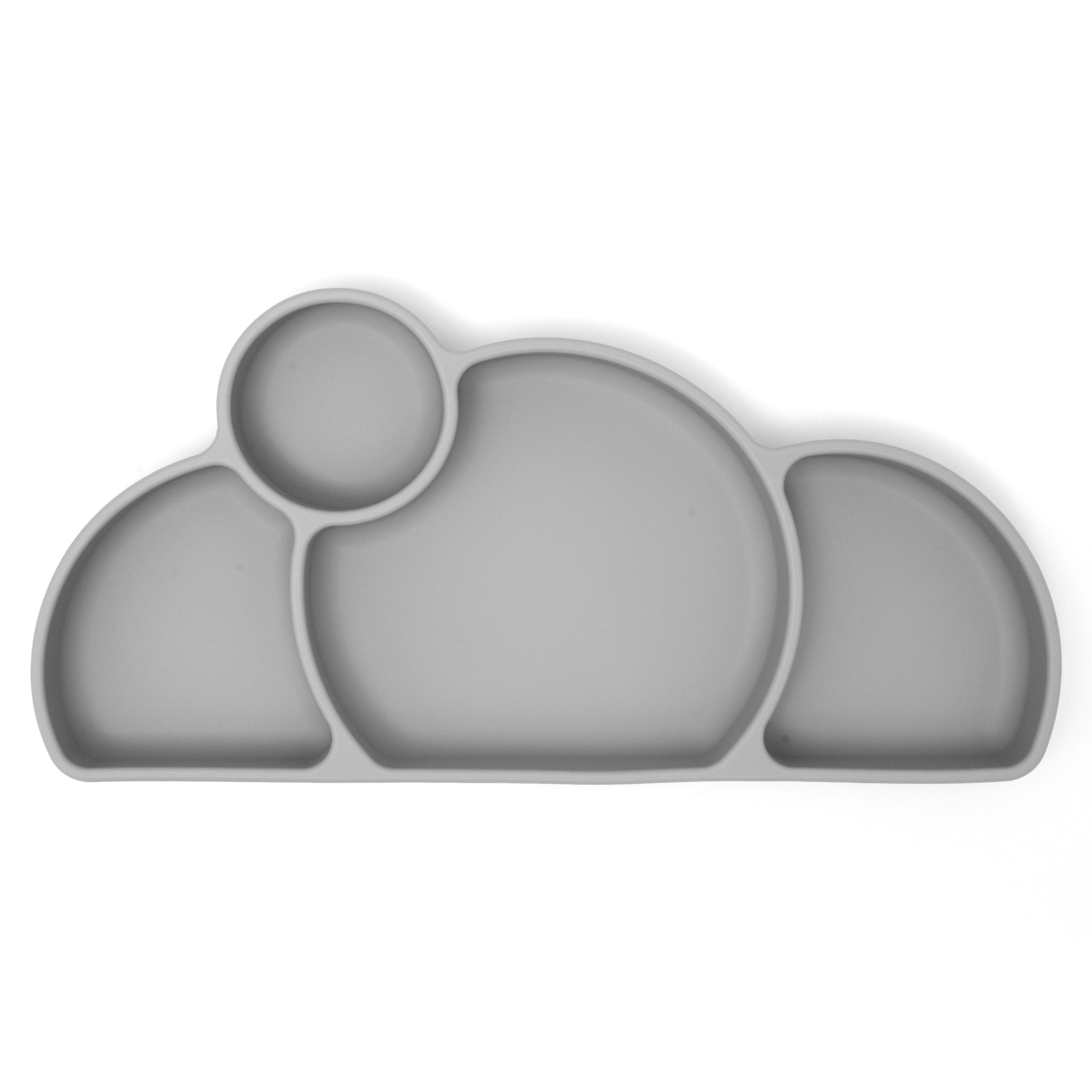 Silicone Divided Plate - Stone Grey
