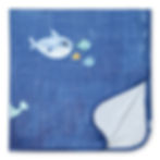 Blue blanket with whale and fish, Milky Silky Swaddle Blanket - Sea Friends