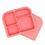 Thumbnail: Pink silicone divided plate, perfect for baby food and snacks, angled view