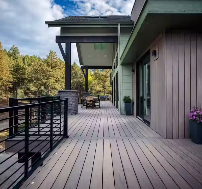 Modern composite deck and exterior siding installation in Pollock Pines, CA