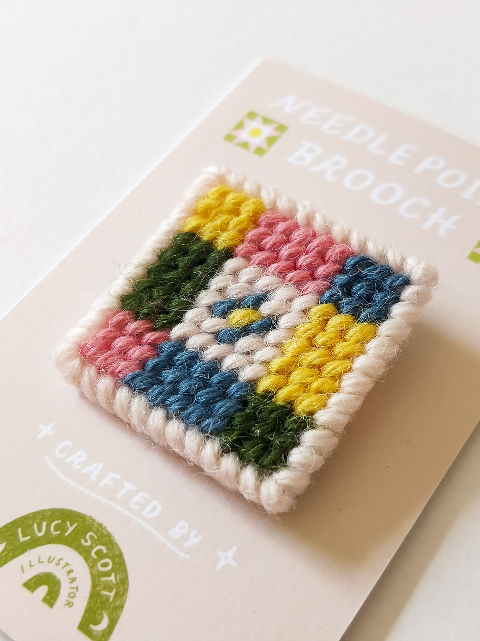 Thumbnail: Check Border Needlepoint Brooch