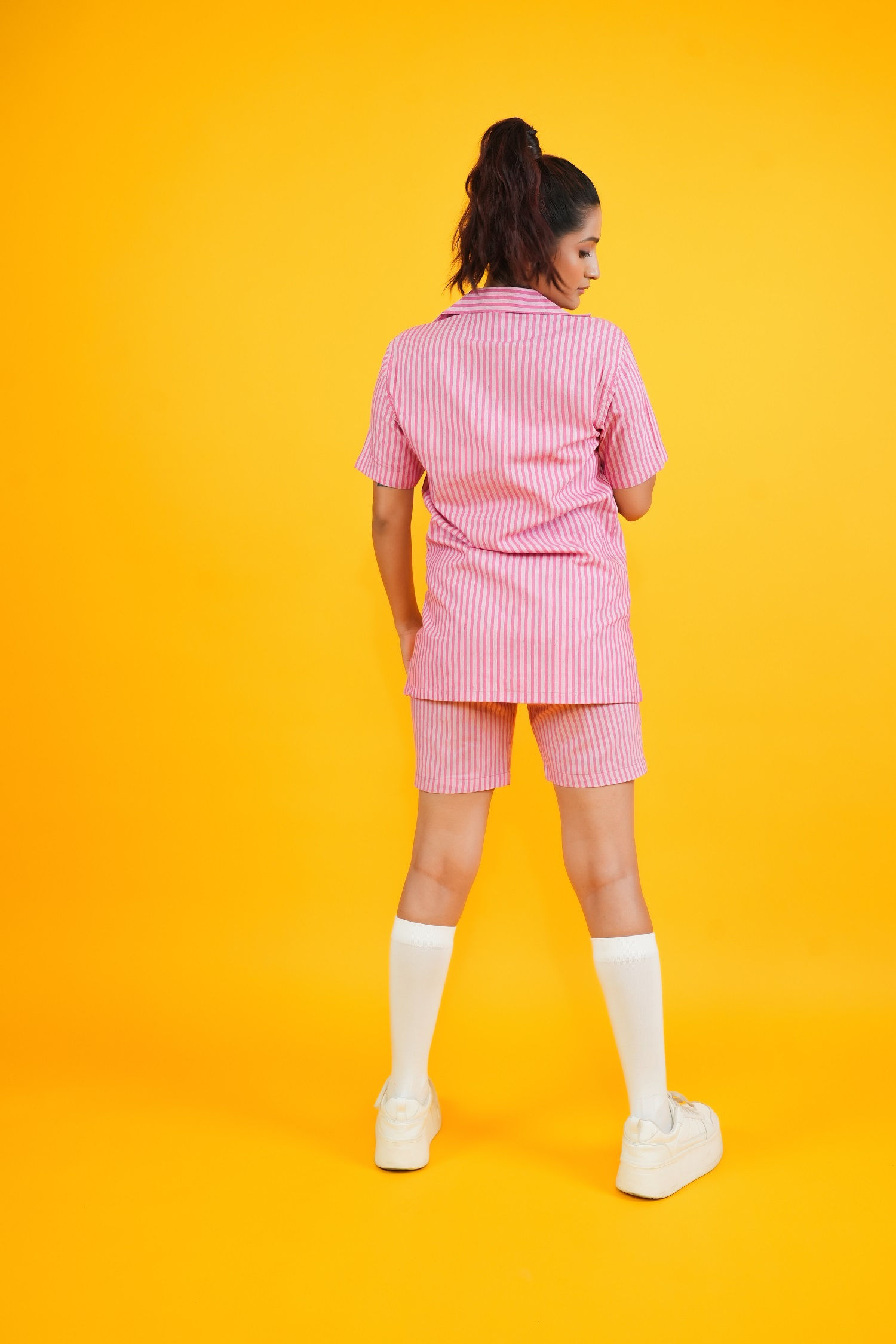 Baby Pink Women Shirt and Shorts