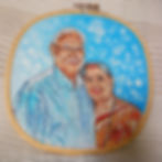 A couple portrait embroidery piece