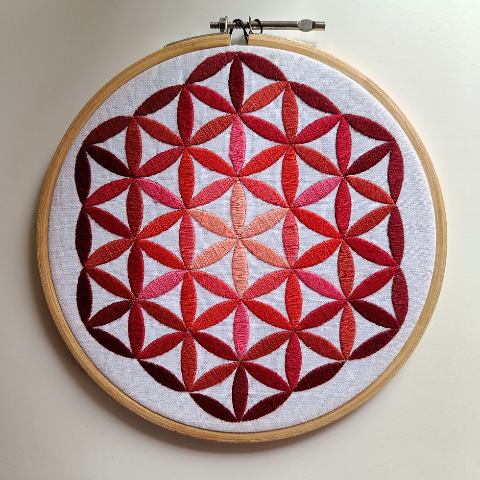 Flower of Life Hand Embroidered artwork hoop