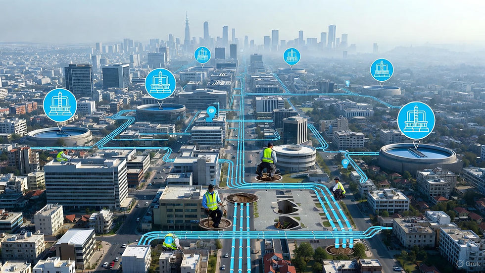 Bangalore infrastructure aerial view showing modern drainage maintenance systems