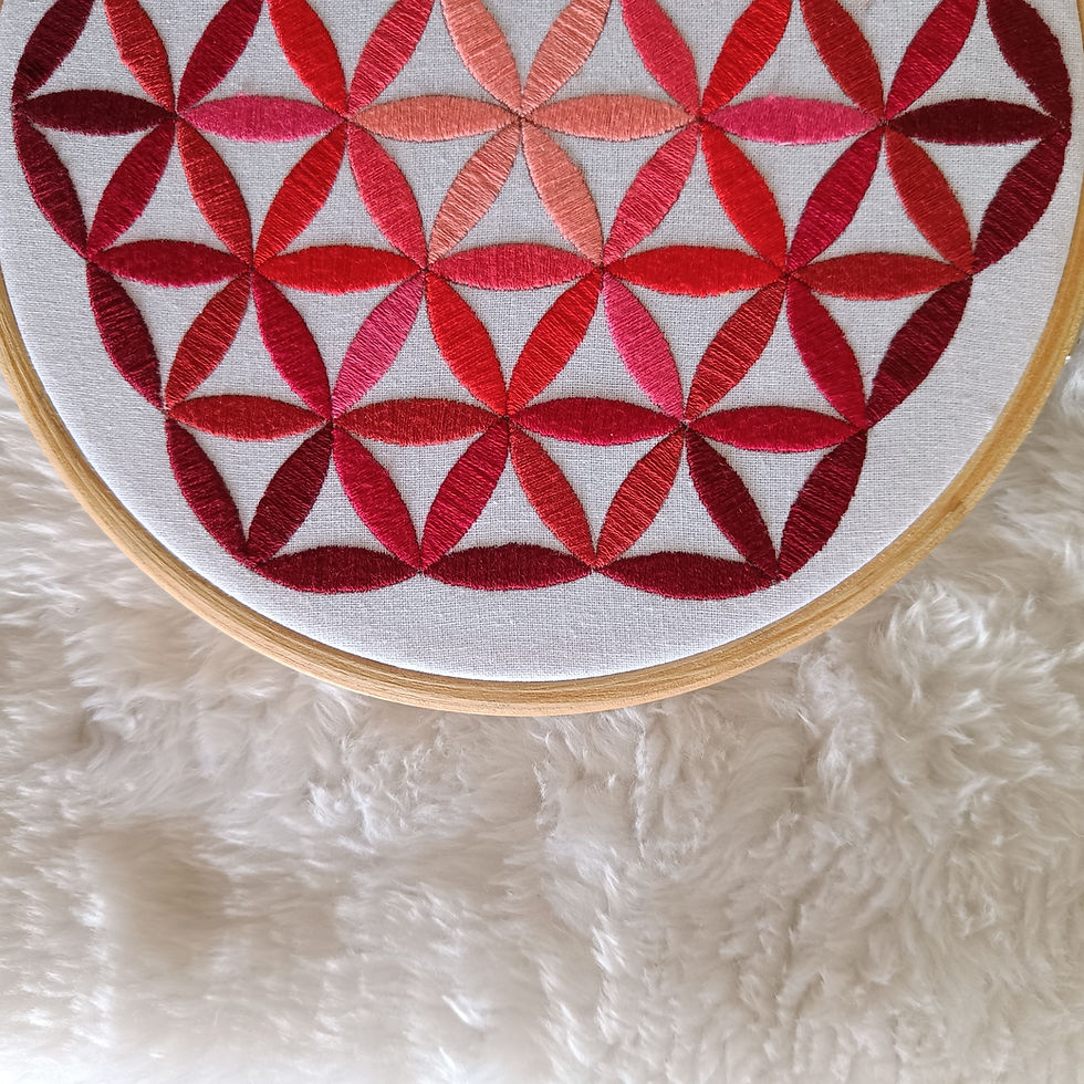Hand embroidered flower of life gift for wife, mother, daughter