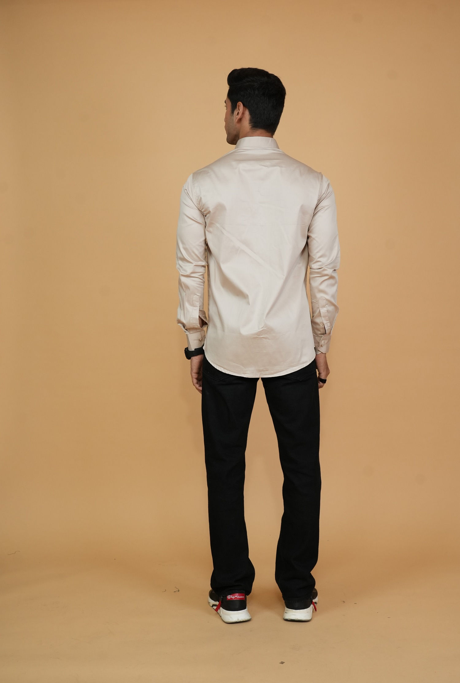 Skiny Solid Plain Satin Shirts