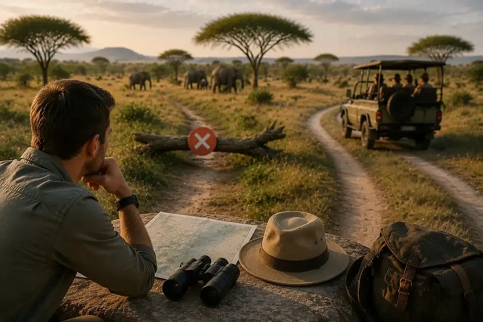 Typische Fehler beim Safari Sparen vermeiden mit Reiseplanung und Safari Fahrzeug in Afrika
